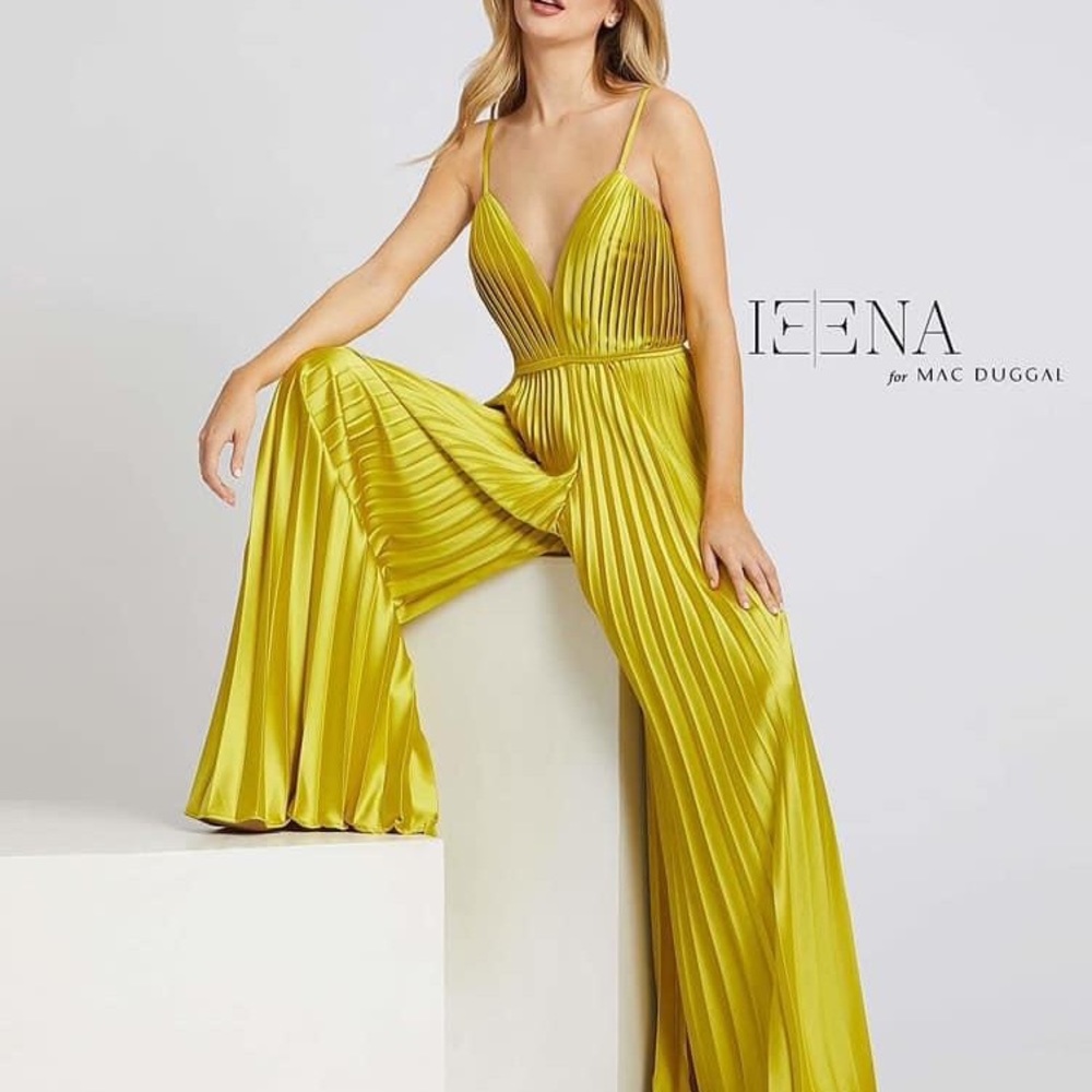 Chartreuse Jumpsuit — Ieena for Mac Duggal